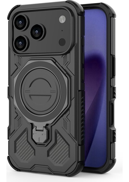 iPhone 17 Pro Manyetik Kılıf, Döndürülebilir Metal Ayaklı Darbeye Dayanıklı Pc + Tpu Telefon Arka Kapağı (Yurt Dışından) fiyatları