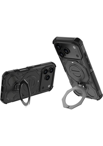 iPhone 17 Pro Manyetik Kılıf, Döndürülebilir Metal Ayaklı Darbeye Dayanıklı Pc + Tpu Telefon Arka Kapağı (Yurt Dışından) modelleri