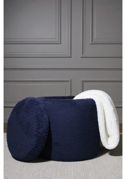 Loofy Dekoratif Sandıklı Puf – Silindir Formda, Teddy Kumaşlı Modern Bench fiyatları