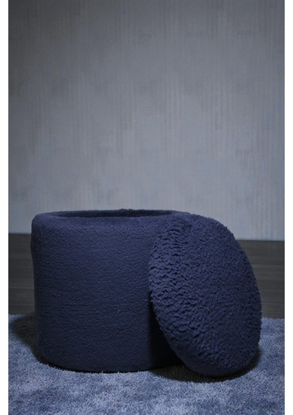 Loofy Dekoratif Sandıklı Puf – Silindir Formda, Teddy Kumaşlı Modern Bench modelleri
