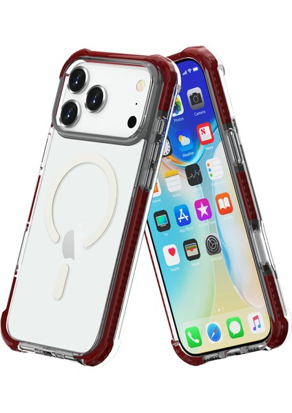 iPhone 17 Pro Güçlendirilmiş Köşeler Tpu + Akrilik + Tpe Telefon Kılıfı Magsafe ile Uyumlu (Yurt Dışından)