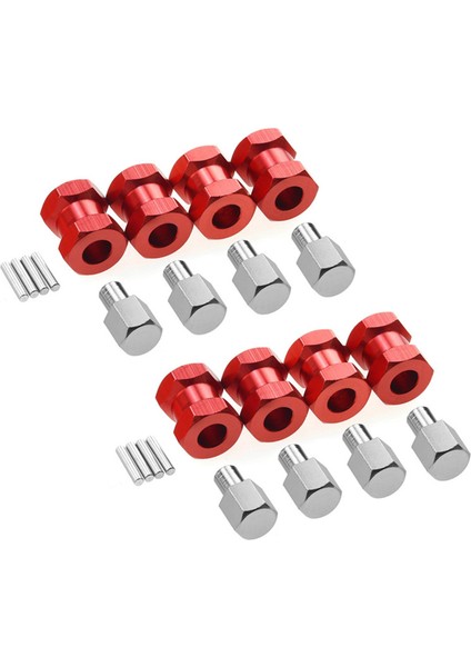 2x Rc Araç Metal 12MM Tekerlekli Hex Hub Eksenel SCX10 D90 CC01 F350 1/10 Rc Prwler-Red Için 15MM Uzatma Kuplörü (Yurt Dışından)