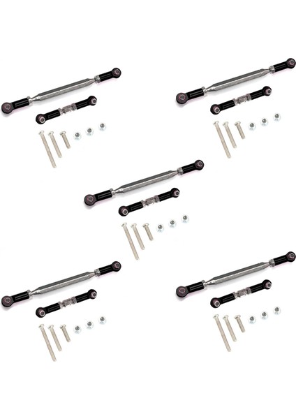 5x Metal Ayarlanabilir Direksiyon Bağlantısı Servo Bağlantı Çekme Çubuk Turnikili Mn D90 D99 Mn-90 Fj-45 1/12 Rc Araç Çağrı Siyah (Yurt Dışından)