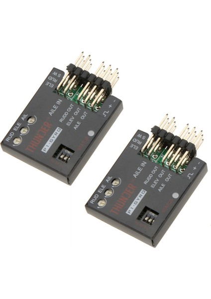 2x P1-Gyro 3 Eksenli Uçuş Kontrolör Stabilizatör Sistemi Sabit Uçan Kanat Siyahı Için Gyro (Yurt Dışından)