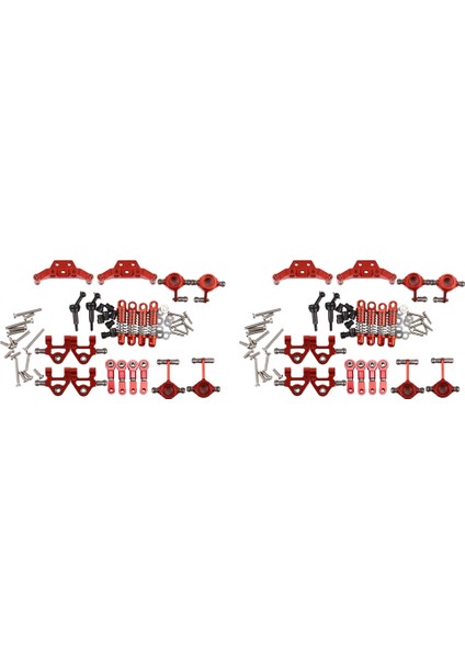 2x Metal Tam Set Yükseltme Parçaları Wltoys Için Şok Emici 1/28 K969 K979 K989 K999 P929 P939 Rc Araç Parçaları Kırmızı (Yurt Dışından)