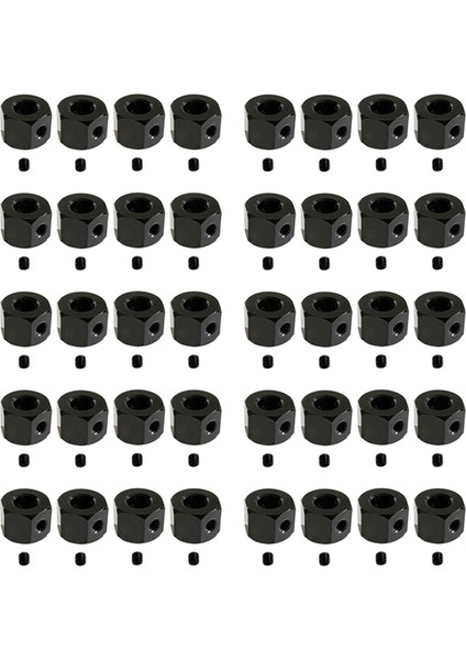 40PCS 5mm Ila 12MM Metal Birleştirici Tekerlek Hub Hub Hex Adaptörü Wpl D12 C14 C24 B14 B16 Mn D90 D91 Rc Araba Yükseltme Parçaları Siyah (Yurt Dışından)