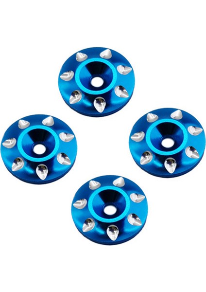 4x Metal Kuyruk Kanadı M3 Vidalar 1/8 1/10 Ölçekli Yoldan Çıkarım Buggy Kamyon Rc Arabalar Mavi (Yurt Dışından)