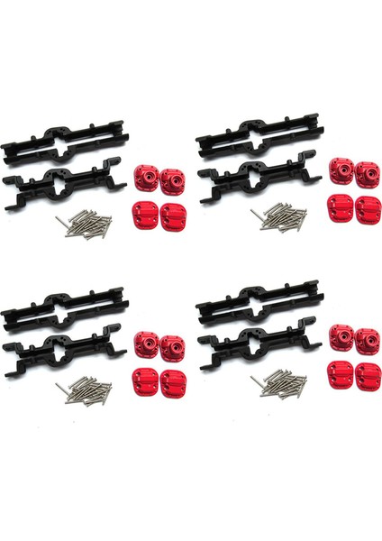 4x Metal Ön ve Arka Köprü Aks Mahkeme Kılıfı Mn D90 D91 MN99 MN99S 1/12 Rc Araba Yükseltme Parçaları Aksesuarları Siyah (Yurt Dışından)