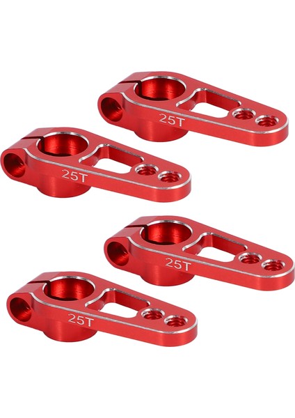 4pcs Alüminyum Alaşım 25T 31MM Direksiyon Servo Kol Boynuzu Rc Araba Tarama Parçaları Kırmızı (Yurt Dışından)
