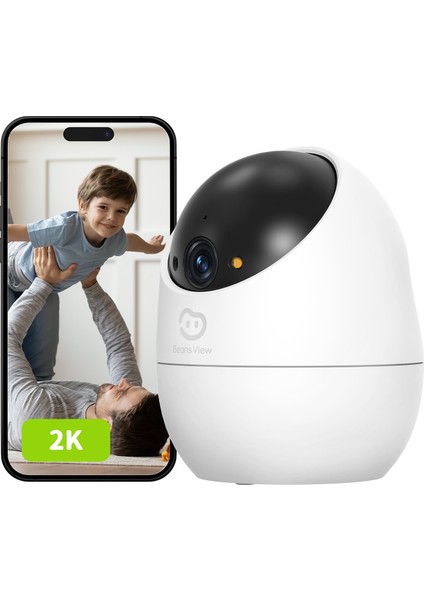 Beans Wiew D210 2K | Akıllı İç Mekan Wifi IP Güvenlik Kamerası | 360° Hareket Takibi | Renkli Gece Görüşü | Otomatik Takip Özelliği | Bebek ve Ev İç Mekan Kamerası | Beans View by Ezviz fırsatları