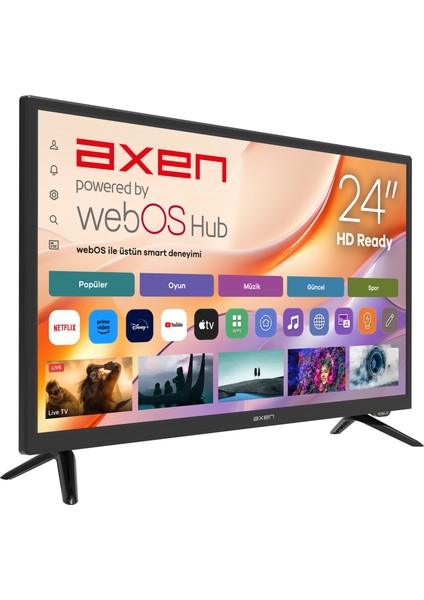 AX24LEDI262C-S 24'' 60 Ekran Uydu Alıcılı HD Ready webOS Smart LED TV fiyatları