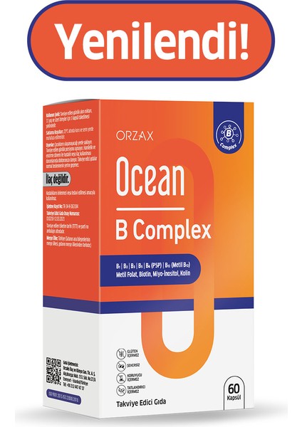 Ocean B Complex 50 Kapsül Takviye Edici Gıda