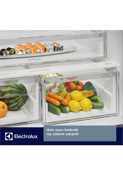 LNT7MD58B 700 Serisi TwinTech No Frost D Enerji Sınıfı Inverter Alttan Donduruculu Buzdolabı Koyu Inox