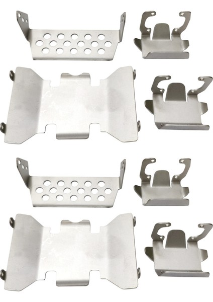 2x Paslanmaz Çelik Ön Tampon Alt + Aks + Şanzıman Montaj Koruma Koruma Plakası Eksenel SCX10 Iı 90046 90047 (Yurt Dışından)