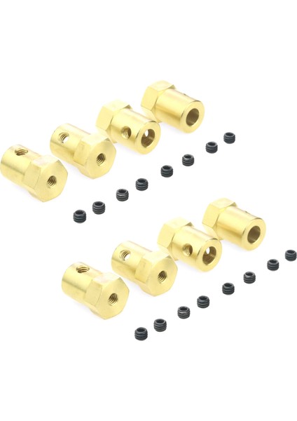 8pcs 5mm Ila 12MM Pirinç Birleştirici Tekerlek Hub Hub Hex Adaptör Wpl B14 B16 C14 C24 Mn D90 D91 MN99S Rc Araç Yükseltme Parçaları (Yurt Dışından)