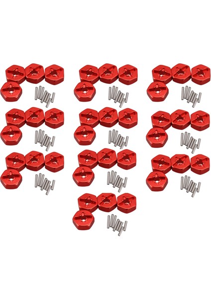 40X Alüminyum Alaşım 12MM Birleştirici Tekerlek Hub Hex Adaptör Wltoys Için Yükseltmeler 144001 1/14 Rc Araba Yedek Parçaları Kırmızı (Yurt Dışından)