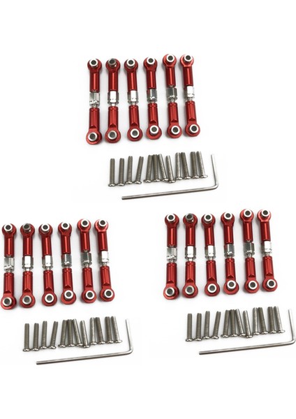 18PCS Ayarlanabilir Metal Bağlantı Çekme Çubuğu Ön /arka Servo Bağlantısı Wltoys Için A949 A959 A969 A979 K929 Kırmızı (Yurt Dışından)