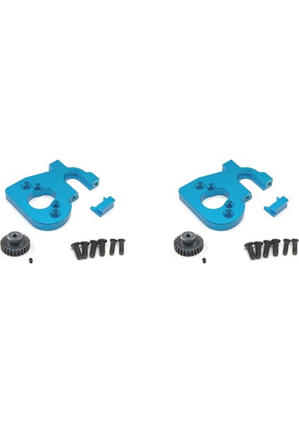 Wltoys Için Motor Dişli ile 2x Rc Araç Motor Montaj Tutucu 144001 124019 124018 Rc Yedek Parçalar Yükseltme Aksesuarları Mavi (Yurt Dışından)