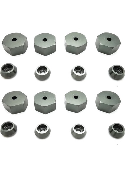 8pcs 5mm Ila 12MM Metal Birleştirici Tekerlek Hub Hub Hex Adaptörü Wpl D12 C24 C34 B24 B36 Mn D90 D99 Rc Araç Parçaları Titanyum Rengi (Yurt Dışından)