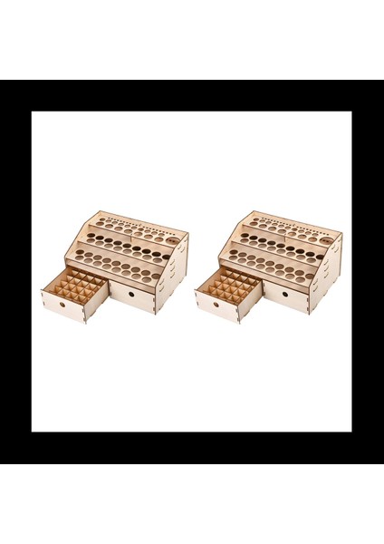 2x Dıy Ahşap Organizatör Boya Şişeleri Ekran Raf Fırçaları Tutucu Stand Depolama Modeli Aracı (Yurt Dışından) fiyatları