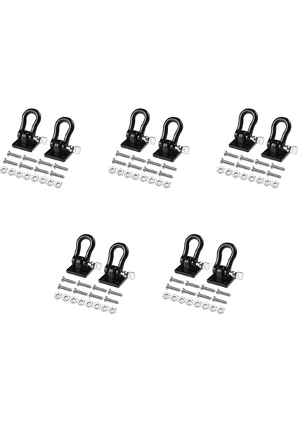 10 Adet Römork Çekme Tokası Çekme Kancaları Metal Tırmanma Römork Prangaları 1/10 Rc Araba Kamyonu Tırmanma Arabası (Siyah) (Yurt Dışından)