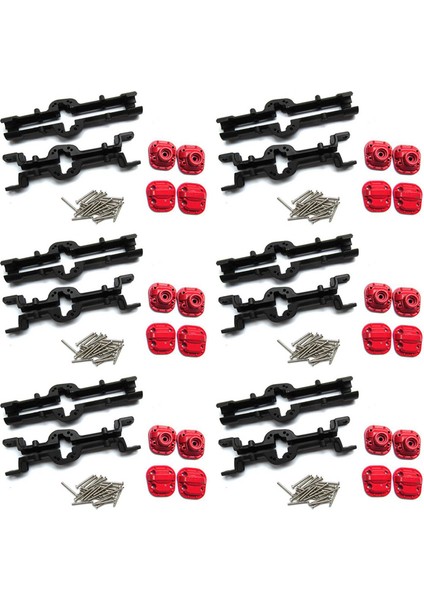 6x Metal Ön ve Arka Köprü Aks Mahkeme Kılıfı D90 D90 D91 MN99 MN99S 1/12 Rc Araba Yükseltme Parçaları Aksesuarları Siyah (Yurt Dışından)