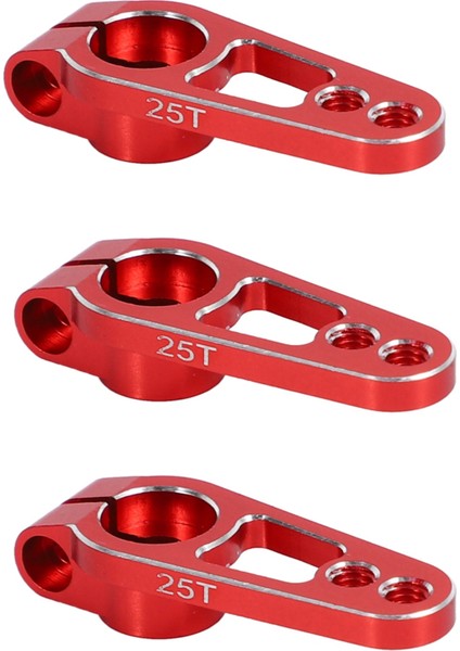 3pcs Alüminyum Alaşım 25T 31MM Direksiyon Servo Kol Korsası Rc Araç Palet Parçaları Kırmızı (Yurt Dışından)