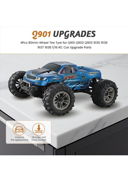 4pcs Xinlehong Için 80MM Tekerlek Lastik Lastik Q901 Q902 Q903 9130 9136 9137 9138 Hosım 1/16 Rc Araba Yükseltme Parçaları 1 (Yurt Dışından) fırsatları