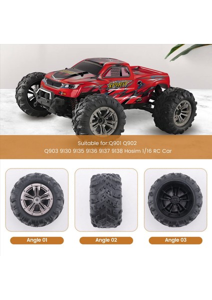 4pcs Xinlehong Için 80MM Tekerlek Lastik Lastik Q901 Q902 Q903 9130 9136 9137 9138 Hosım 1/16 Rc Araba Yükseltme Parçaları 1 (Yurt Dışından) indirimleri