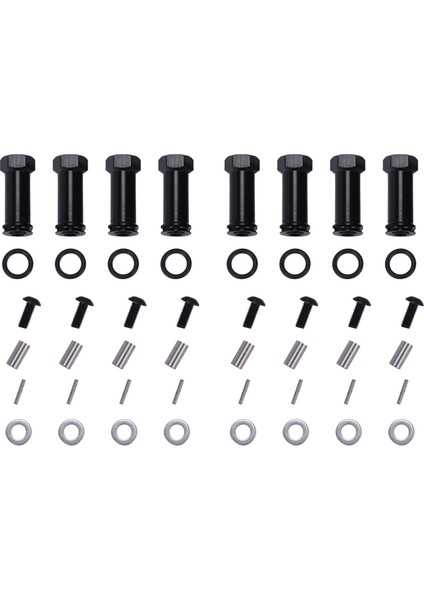 2 Set 12MM Alüminyum Tekerlek Hex Adaptörleri Uzun 29MM Uzatma Rc Araç Dönüşüm Parçaları 1/12 Wltoys 12428 12423 Siyah (Yurt Dışından)