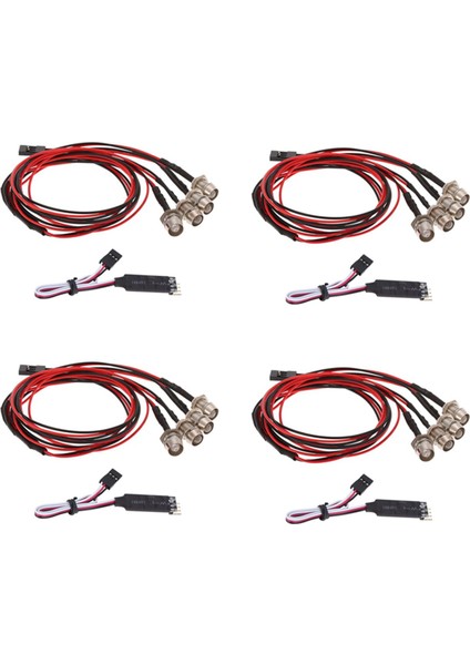 1/10 1/8 Traxxas Trx4 Hsp Axıal SCX10 D90 Hpı Rc Car Için 4x 4 LED Işık Kiti 2 Beyaz 2 Kırmızı (Yurt Dışından)
