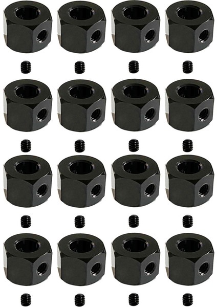 16PCS 5mm Ila 12MM Metal Birleştirici Tekerlek Hub Hub Hex Adaptörü Wpl D12 C14 C24 B14 B16 Mn D90 D91 Rc Araba Yükseltme Parçaları Siyah (Yurt Dışından)