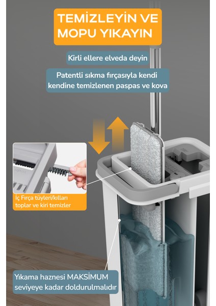 Tablet Mop Temizlik Seti Yeni Nesil Paspas M Boy - Beyaz fırsatları
