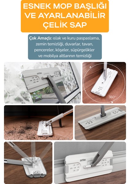 Tablet Mop Temizlik Seti Yeni Nesil Paspas M Boy - Beyaz indirimleri