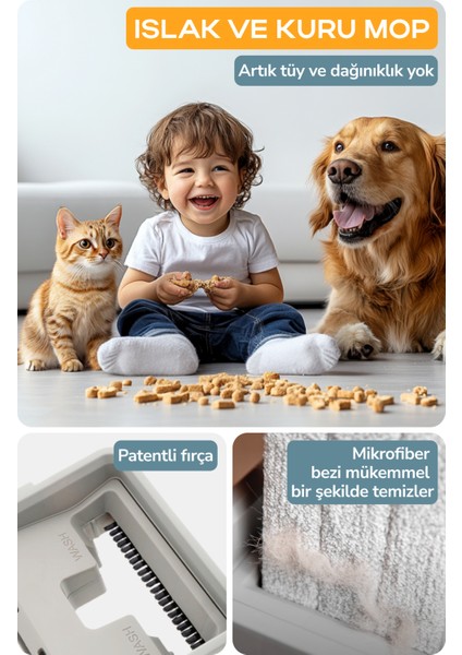 Tablet Mop Temizlik Seti Yeni Nesil Paspas M Boy - Beyaz