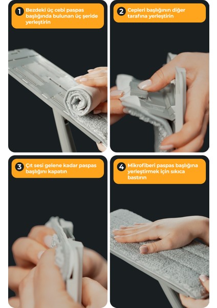 Tablet Mop Temizlik Seti Yeni Nesil Paspas M Boy - Beyaz