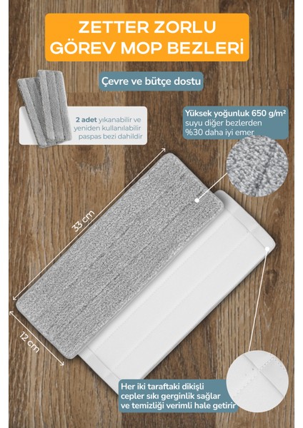 Tablet Mop Temizlik Seti Yeni Nesil Paspas M Boy - Beyaz