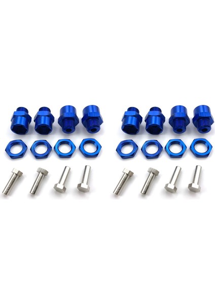 8x 12MM Turn 17MM Uzatma Tekerleği Hsp 1/10 Rc Otomatik Kamyon Için 1/8 Lastik Koyu Mavi Kullanabilir (Yurt Dışından)