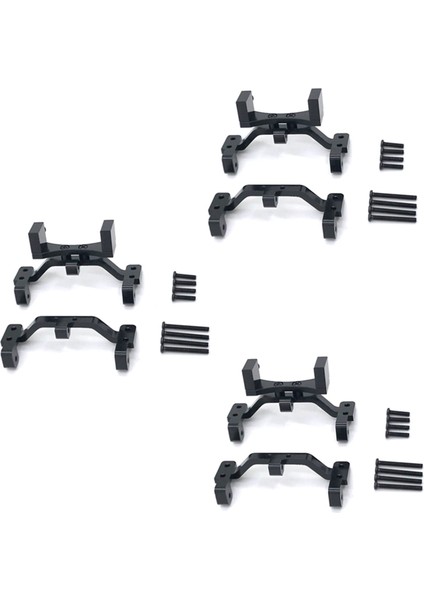 3x Mn D90 D91 D91 D96 MN99S 1/12 Rc Araç Parçaları Metal Çekme Çubuk Taban Koltuğu ve Aks Yukarı Servo Braket Montaj Aksesuarları Siyah (Yurt Dışından)