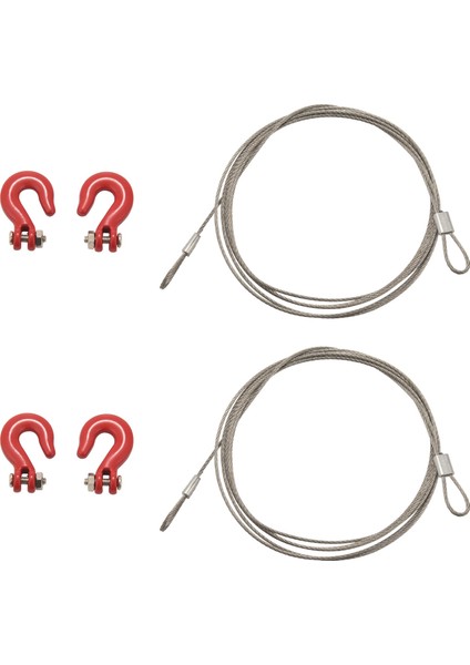 3x 1 10 Rc Palet Aksesuarları Metal Römork Tel Halat Halat Rc Araba Için Kancalarla 1/10 D90 Eksenel SCX10 Kamyon Rc Araba (Yurt Dışından)