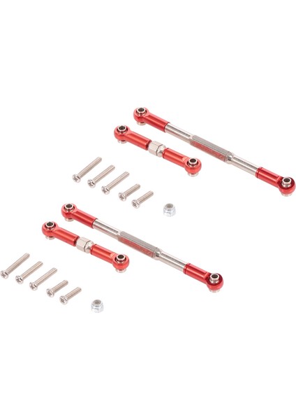 Wpl 1608T Için 4x Rc Direksiyon Çubuğu Cnc Işleme Alüminyum Alaşım Direksiyon Bağlantı Çubuğu Seti Kırmızı (Yurt Dışından)
