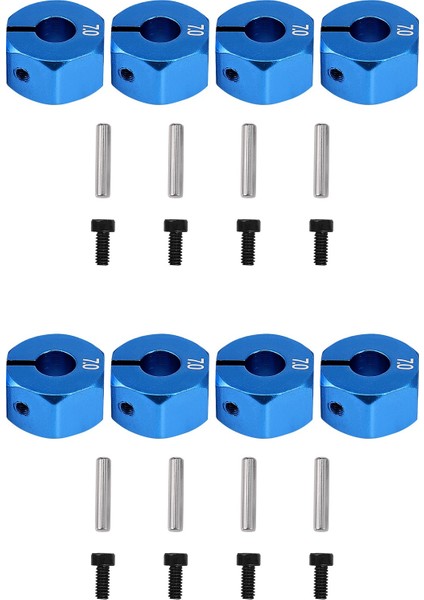 2x Rc Mavi Alüminyum 7 0 Tekerlek Hex 12MM Pim Vidalı 4p Hsp Hpı Tamiya Ca (Yurt Dışından)