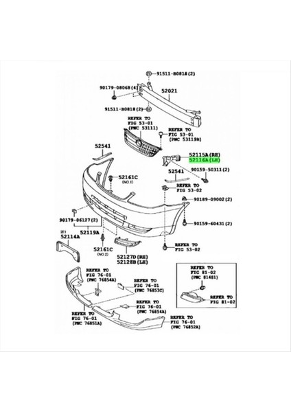 Toyota Corolla 02-07 Için Ön Sol Veya Sağ Tampon Tutucu Montajı (Yurt Dışından) modelleri