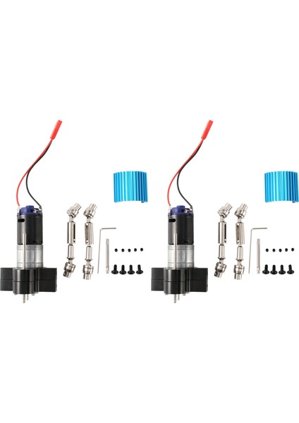 2x Metal Şanzıman Şanzıman 370 Motorlu Motorlu Motor Wpl C14 C24 B24 B36 Mn D90 Rc Araş Siyah (Yurt Dışından)