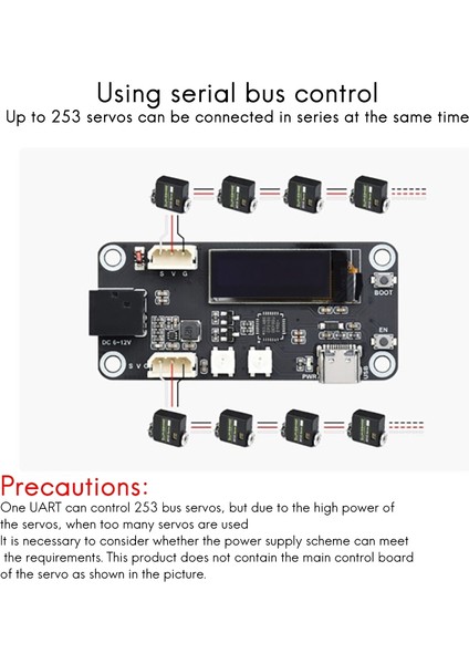 Waveshare SC15 Servo 17KG cm Yüksek Tork Programlanabilir Seri Bus Servo Yüksek Hassasiyetli Metal Dişli 180 ° Dönme Açısı Servo (Yurt Dışından) fiyatları