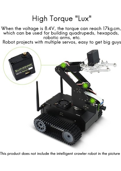 Waveshare SC15 Servo 17KG cm Yüksek Tork Programlanabilir Seri Bus Servo Yüksek Hassasiyetli Metal Dişli 180 ° Dönme Açısı Servo (Yurt Dışından) modelleri