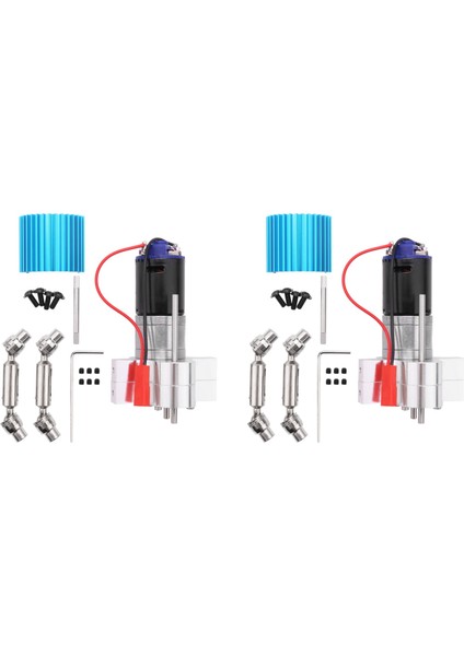 2x Metal Şanzıman Şanzıman 370 Motor Milini Yükseltme Wpl C14 C14 C24 B24 Mn D90 Rc Araç Gümüş (Yurt Dışından)