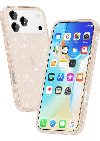 iPhone 17 Pro Için Parlak Toz Simli Yumuşak Tpu + Sert Pc Arka Kapak (Yurt Dışından) modelleri