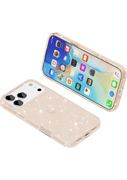 iPhone 17 Pro Için Parlak Toz Simli Yumuşak Tpu + Sert Pc Arka Kapak (Yurt Dışından) fırsatları