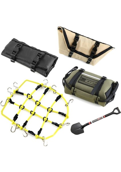 5pcs Depolama Çantası Çatı Çantası Uyku Çanta Bagaj Net Kürek Dekorasyonu TRX4M Eksenel SCX24 1/18 1/24 Rc Craıl Araç 3 (Yurt Dışından)